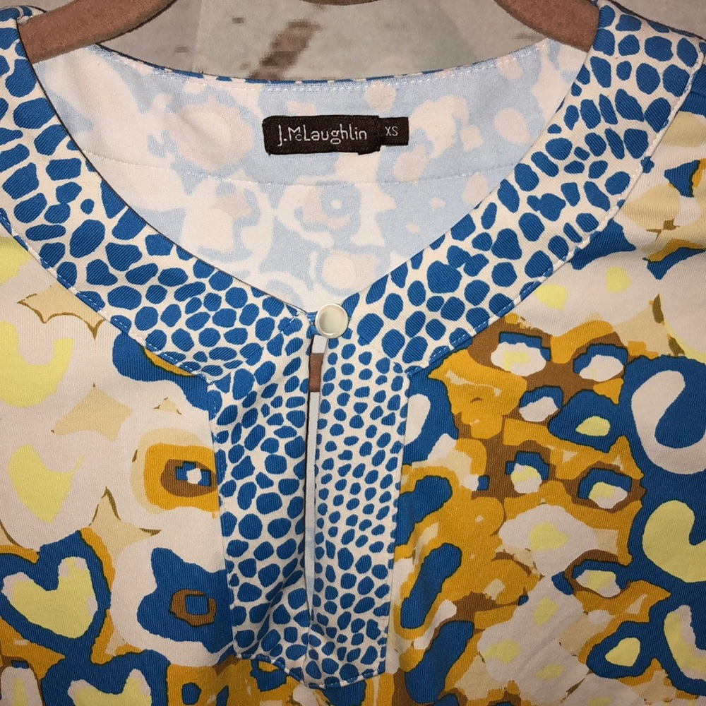 J Mclaughlin Blue And Yellow Dress Xs - image 3